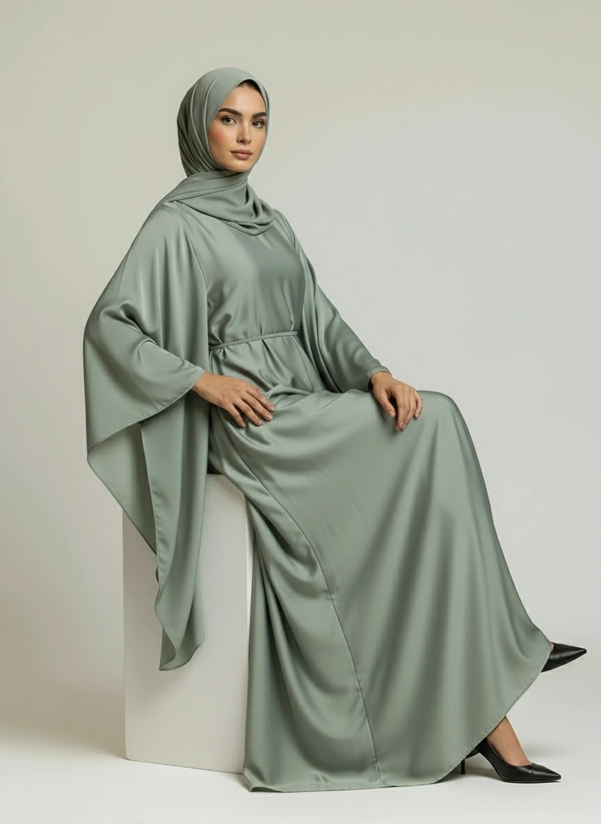 Satin Royalty Abaya Set