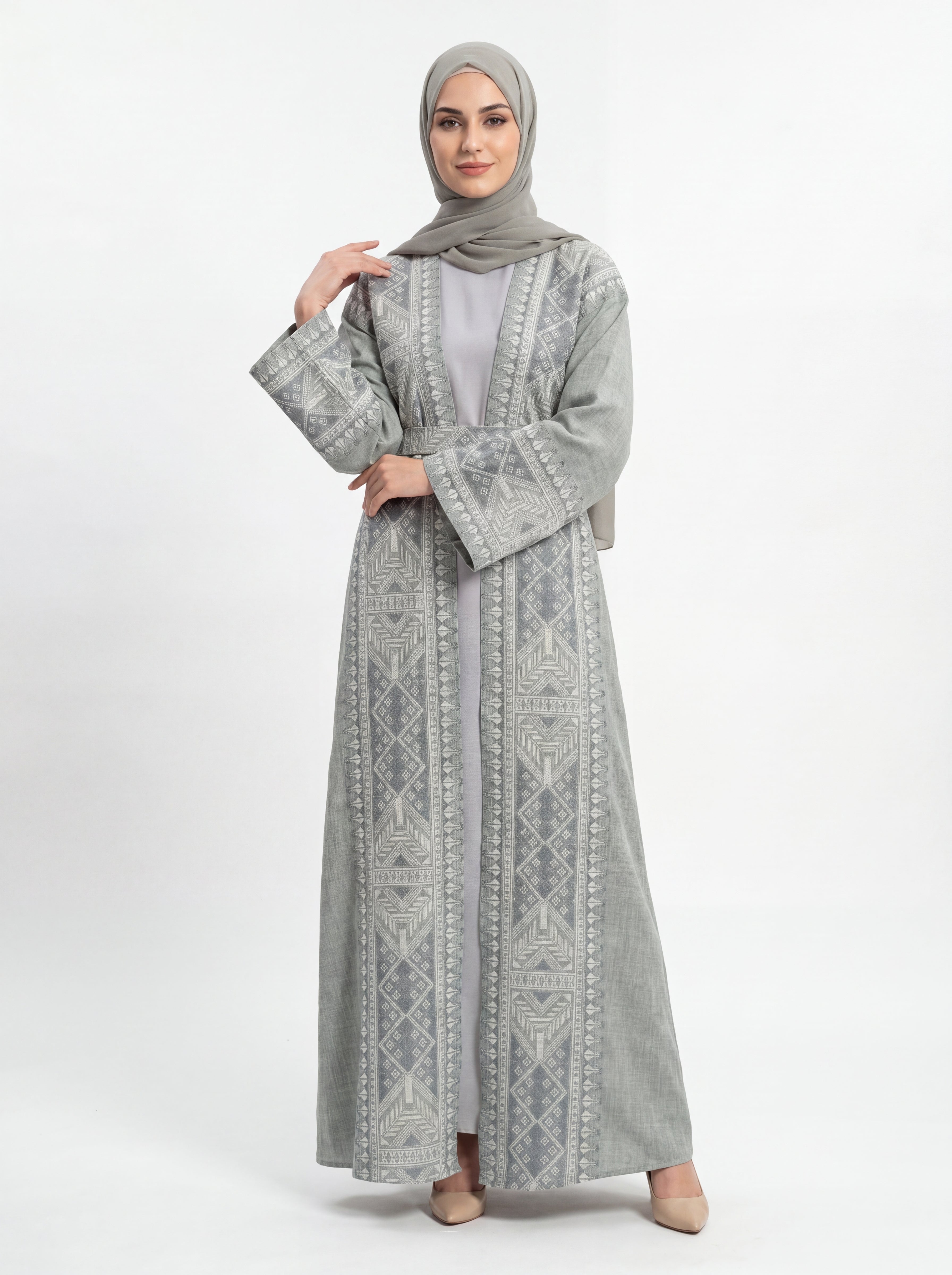 Indigo Lattice Abaya