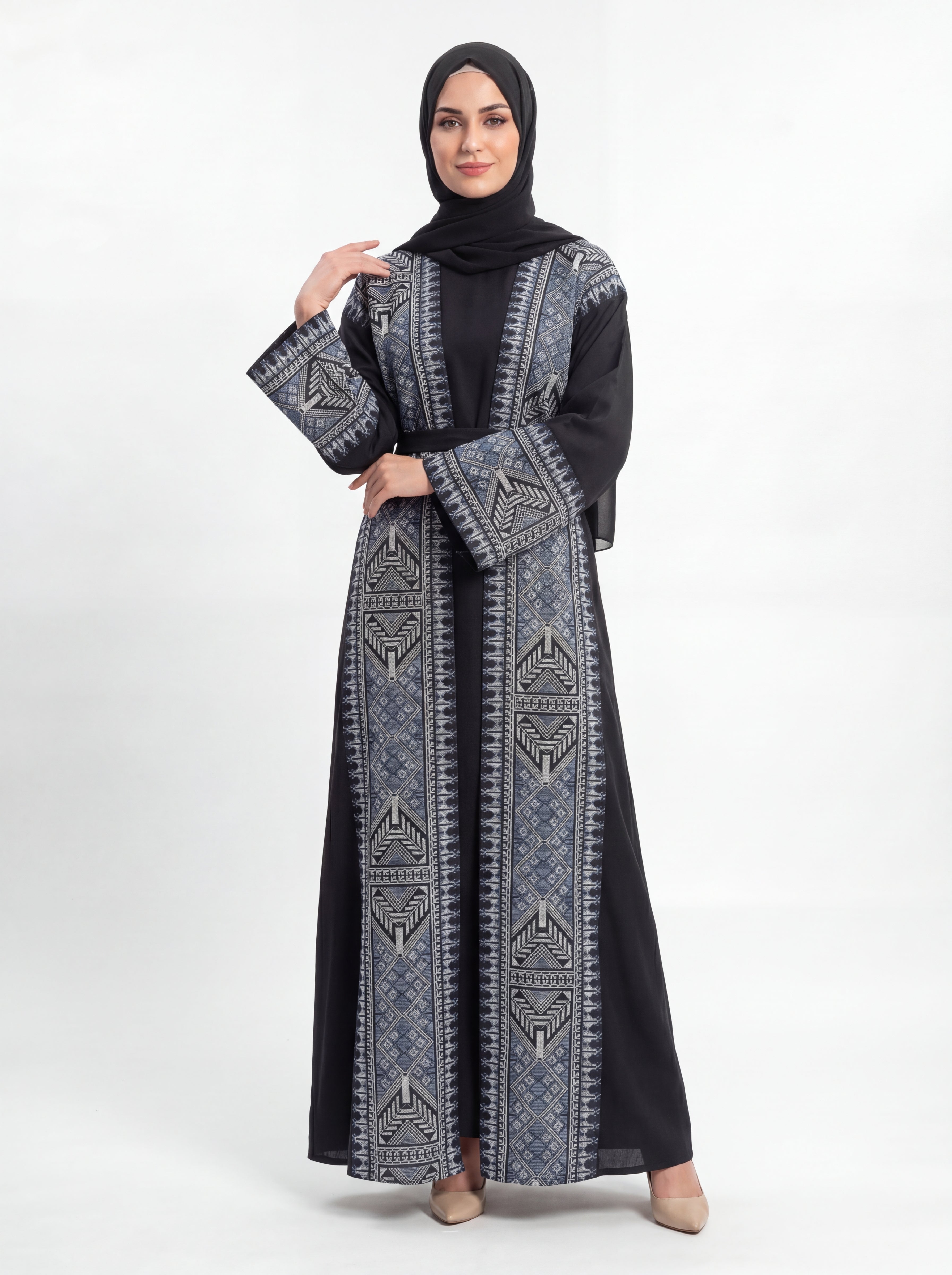 Indigo Lattice Abaya