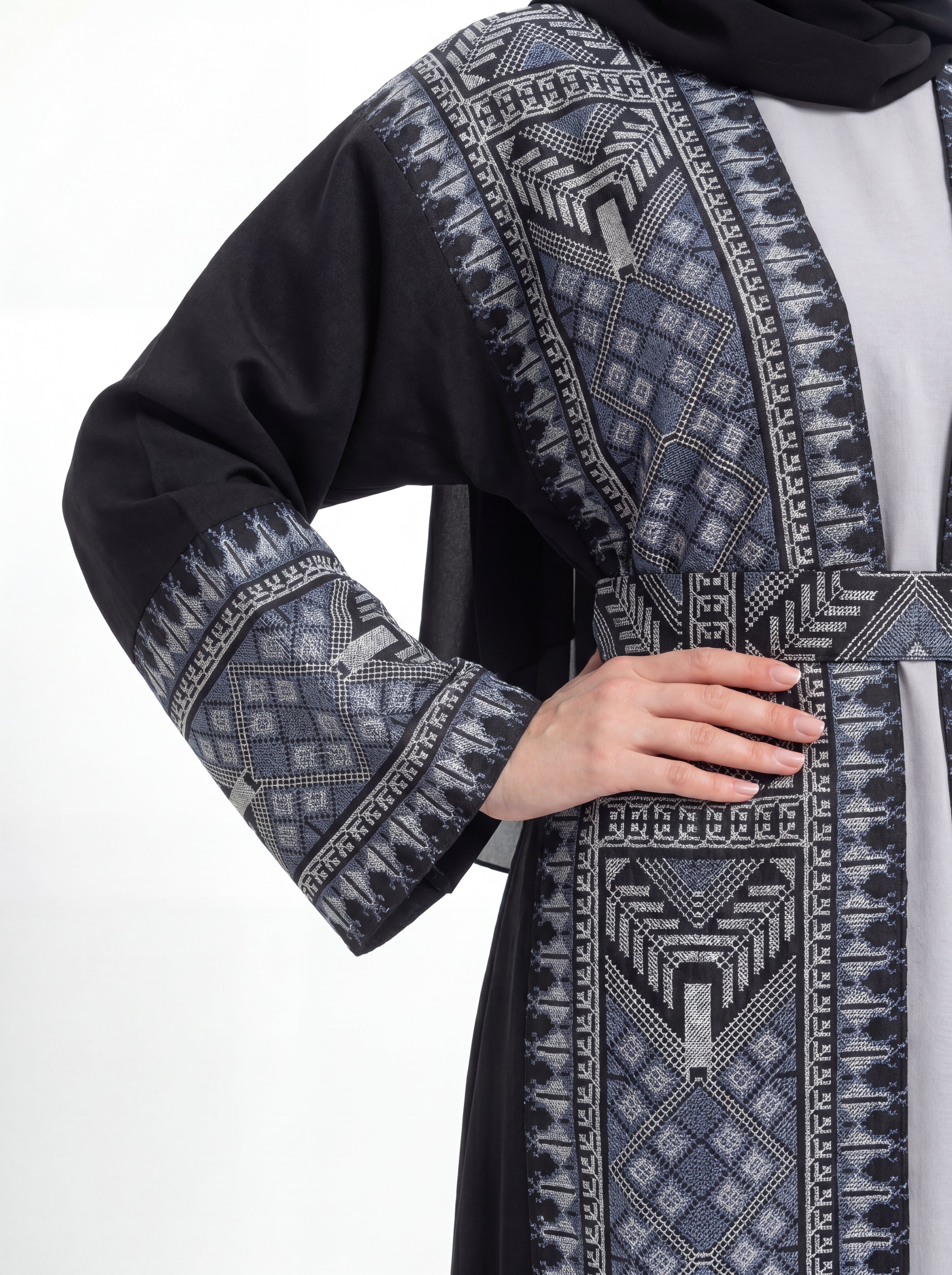 Indigo Lattice Abaya