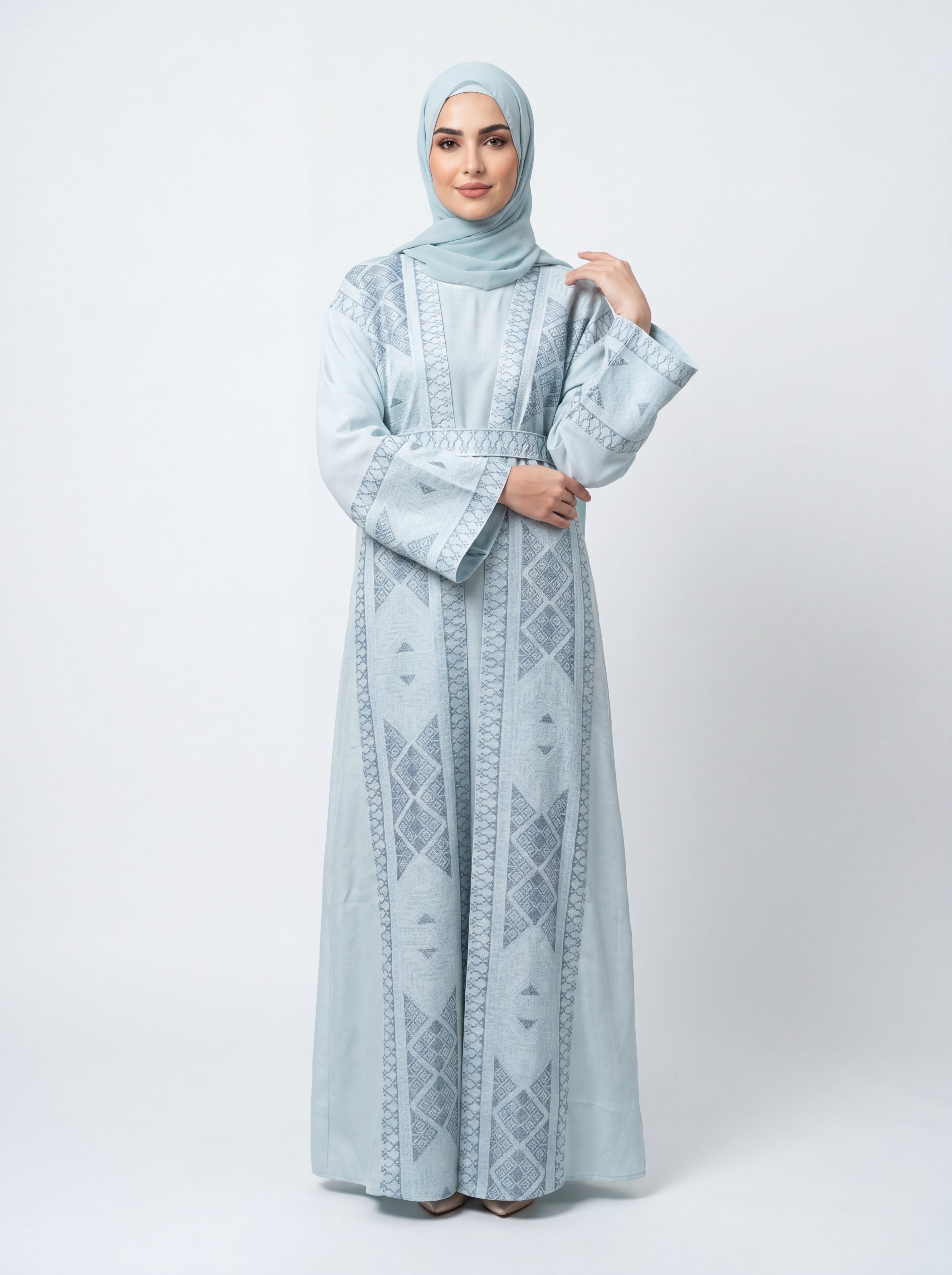 Indigo Lattice Abaya