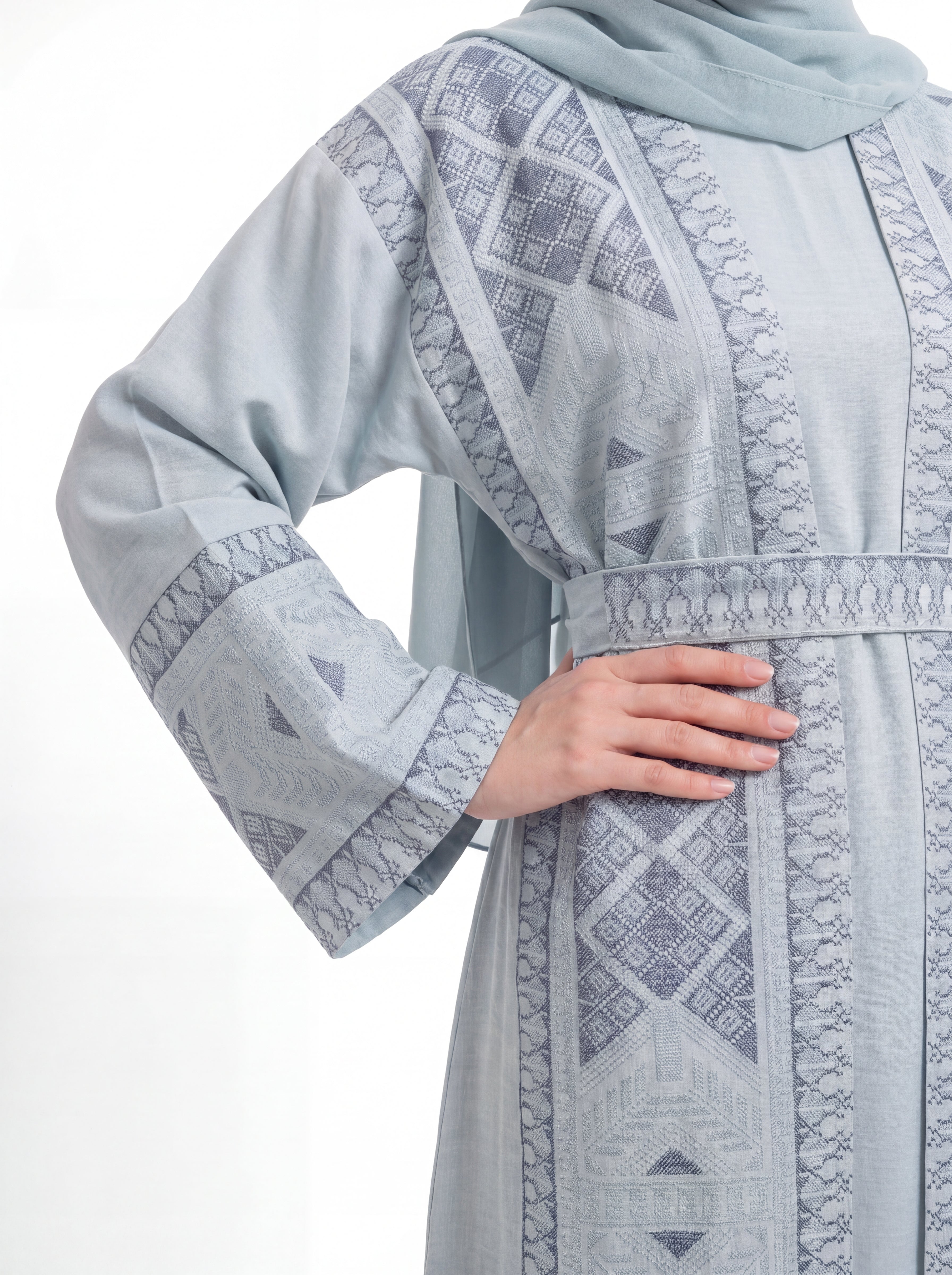Indigo Lattice Abaya