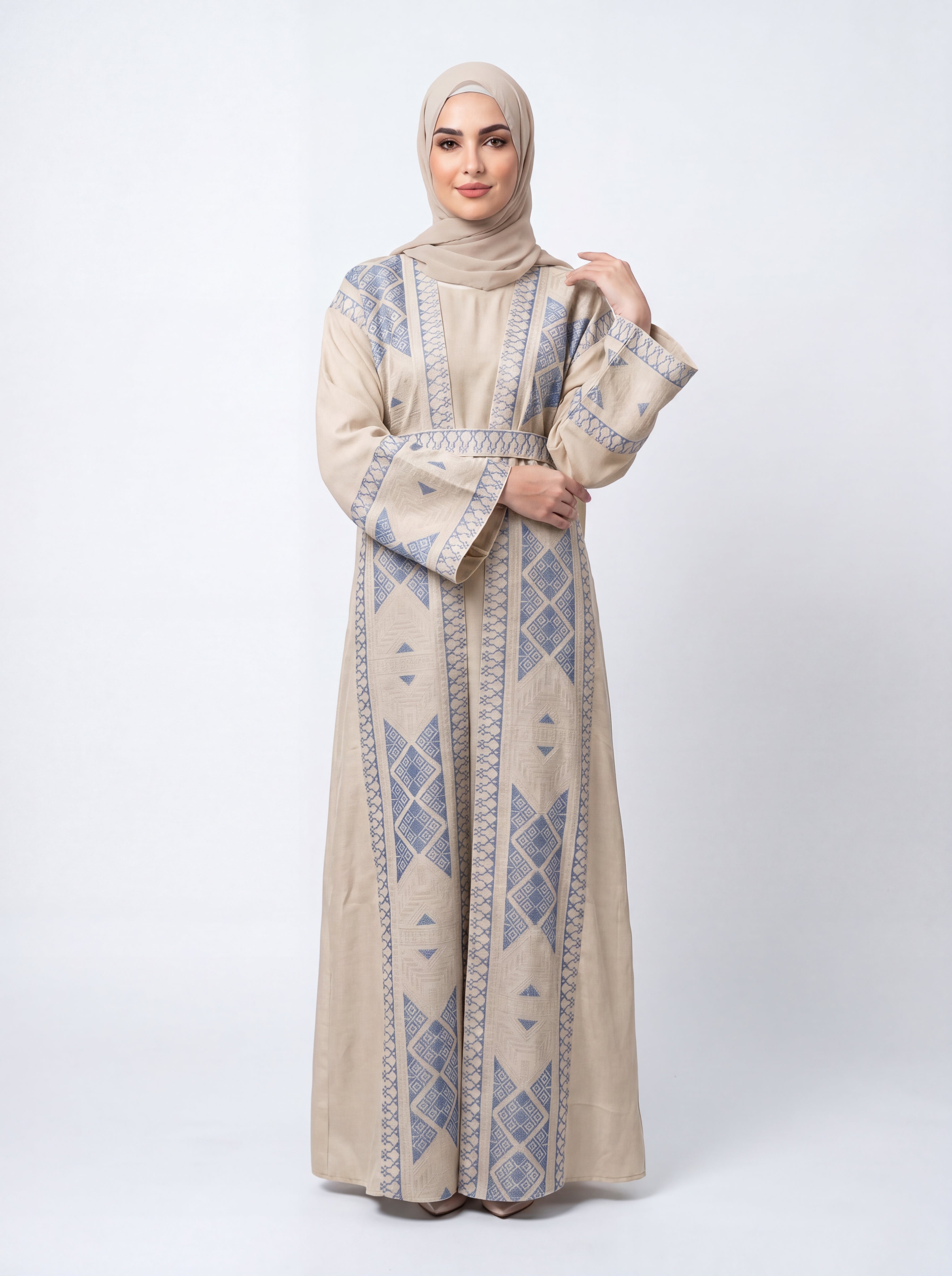 Indigo Lattice Abaya