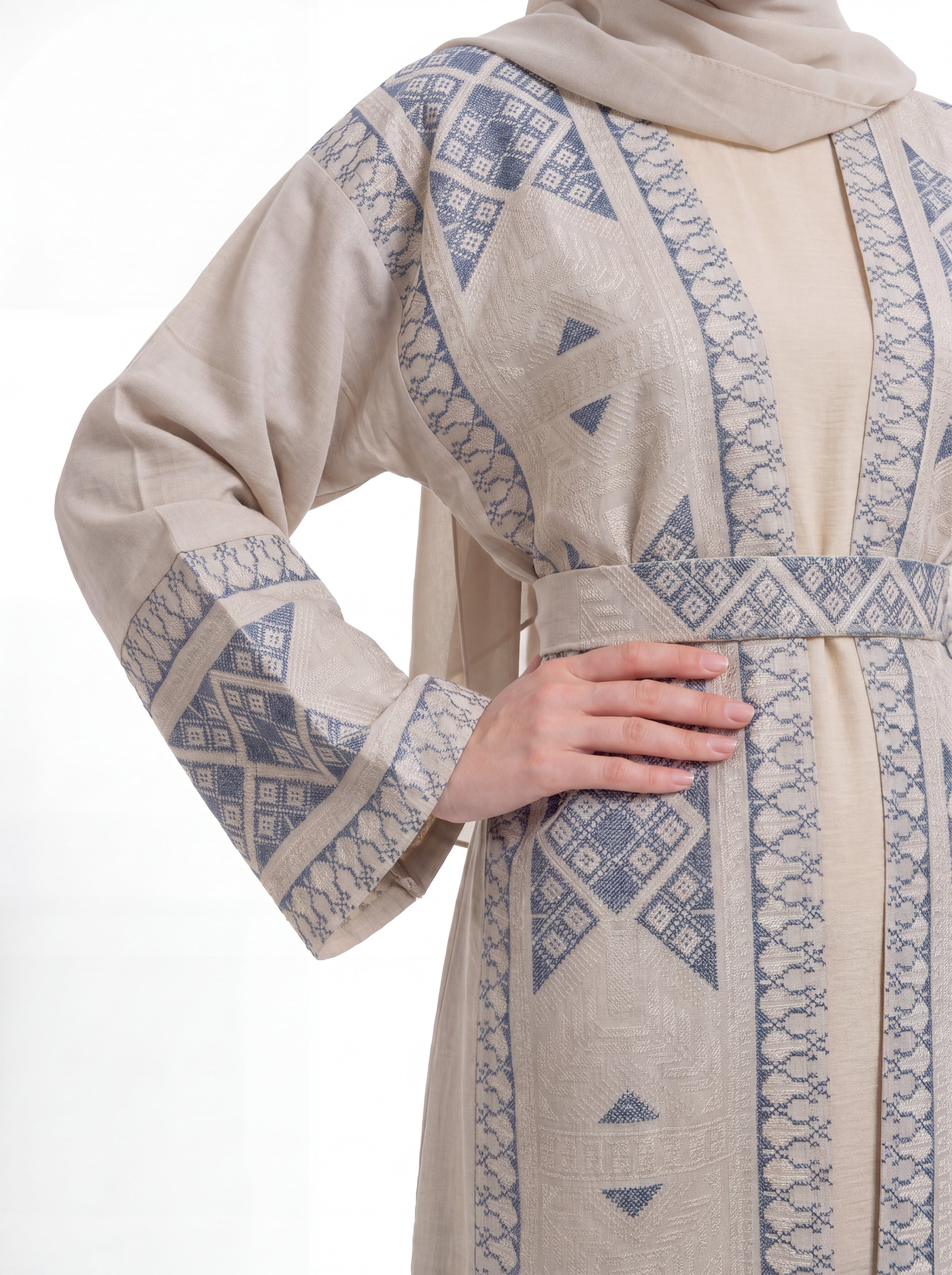 Indigo Lattice Abaya