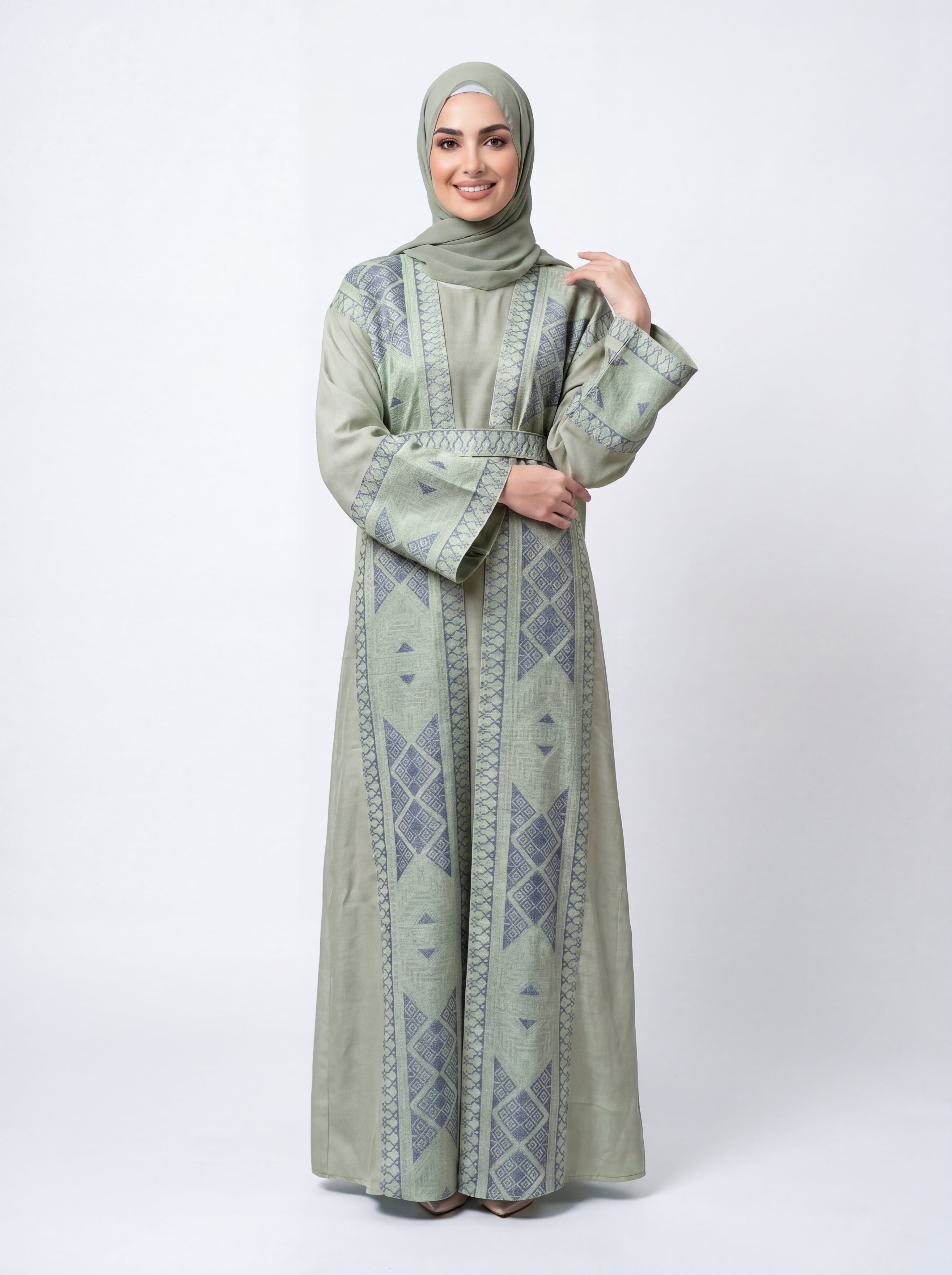Indigo Lattice Abaya