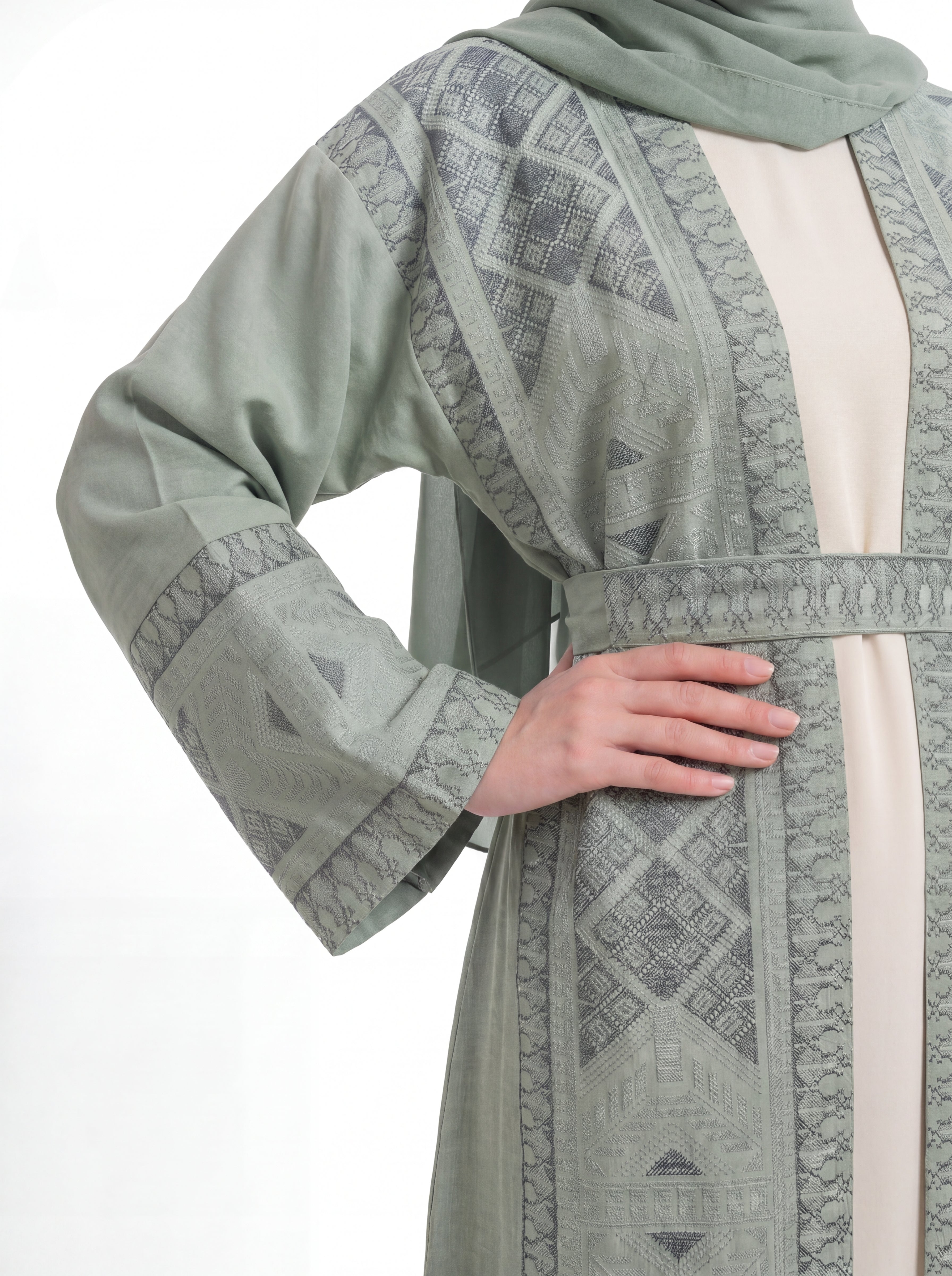 Indigo Lattice Abaya