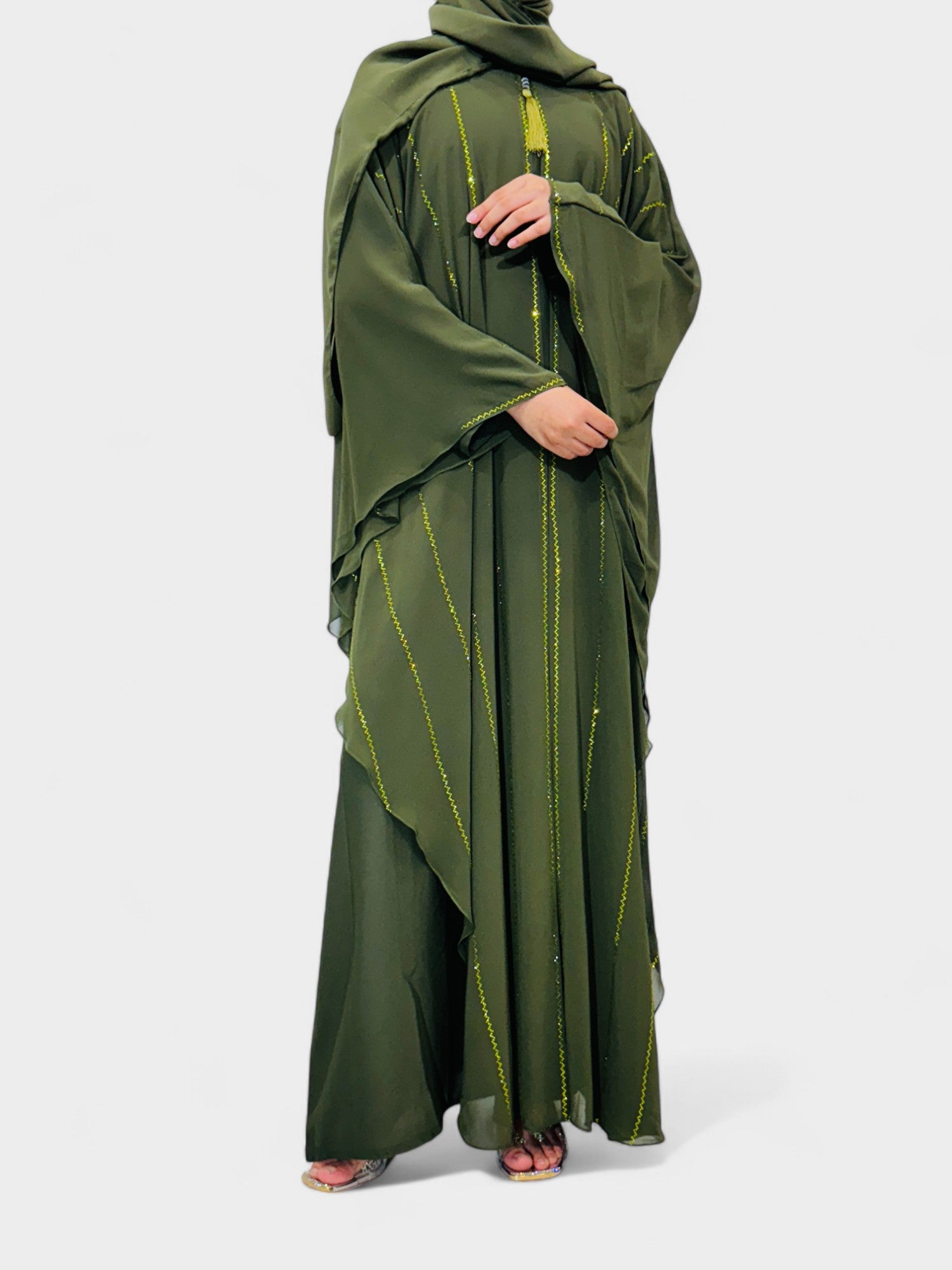 Verdant Rose Abaya Set