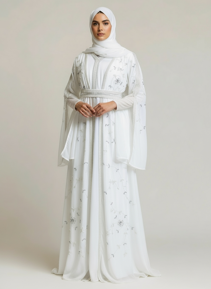 Ivory Pearl Moroccan Kaftan